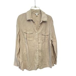 Charter Club Light Tan Collared Shirt